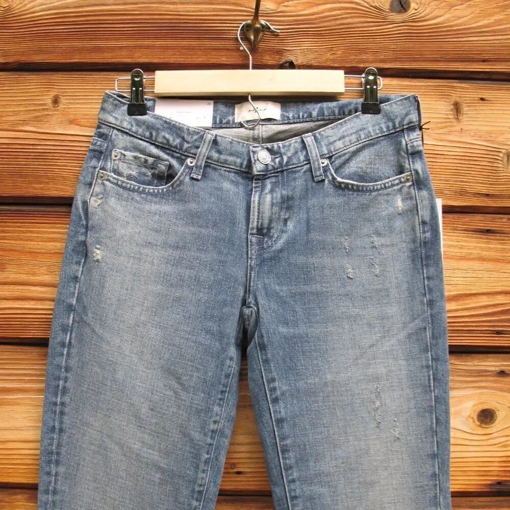 NWT 7 For All Mankind Original Boot Cut Low Rise Embellished Jeans 26 X 33.5 - Picture 6 of 12